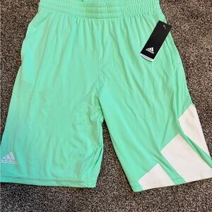 Adidas boys Mint Green Athletic Shorts (L) 14-16 NWT